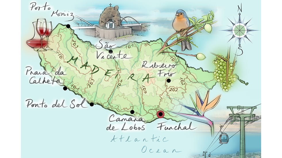 Madeira holiday guide: map of island